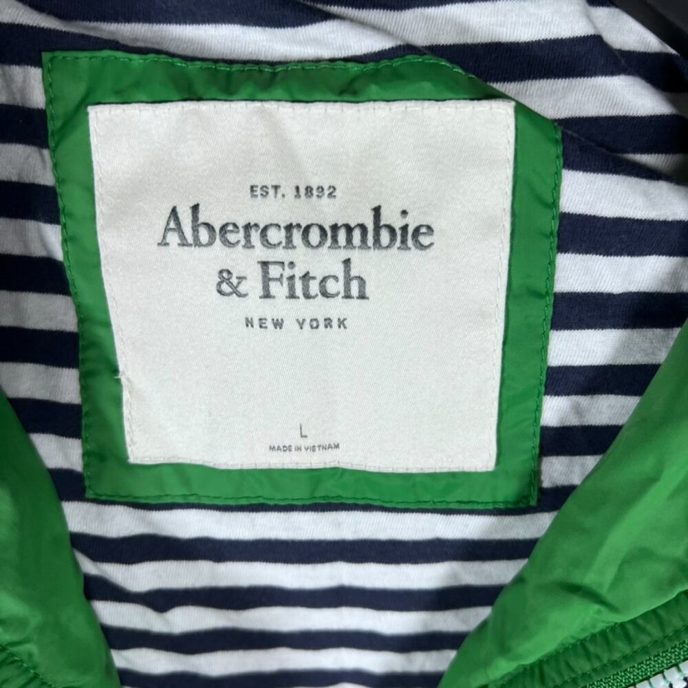 Abercrombie & Fitch Y2K Green Windbreaker sailor stripe preppy nautical - Picture 2 of 12